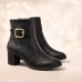 Bota Feminina Salto Grosso Fivela Preto - Bota - Nova Calçados Bota Feminina Salto Grosso Fivela Preto - Bota