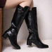 Bota Mooncity Salto Bloco Cano Alto Preta - Bota  