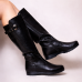 Bota Mooncity Salto Bloco Cano Alto Preta - Bota  