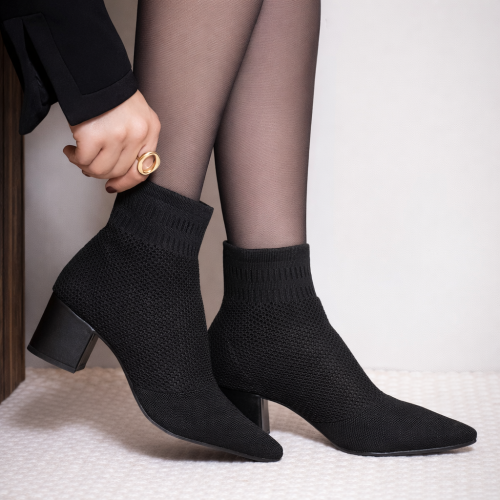 Bota Feminina Kinit Meia Preta Mariotta Bota Feminina Kinit Meia Preta Mariotta - Bota