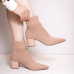 Bota Feminina Kinit Meia Nude Mariotta - Bota  